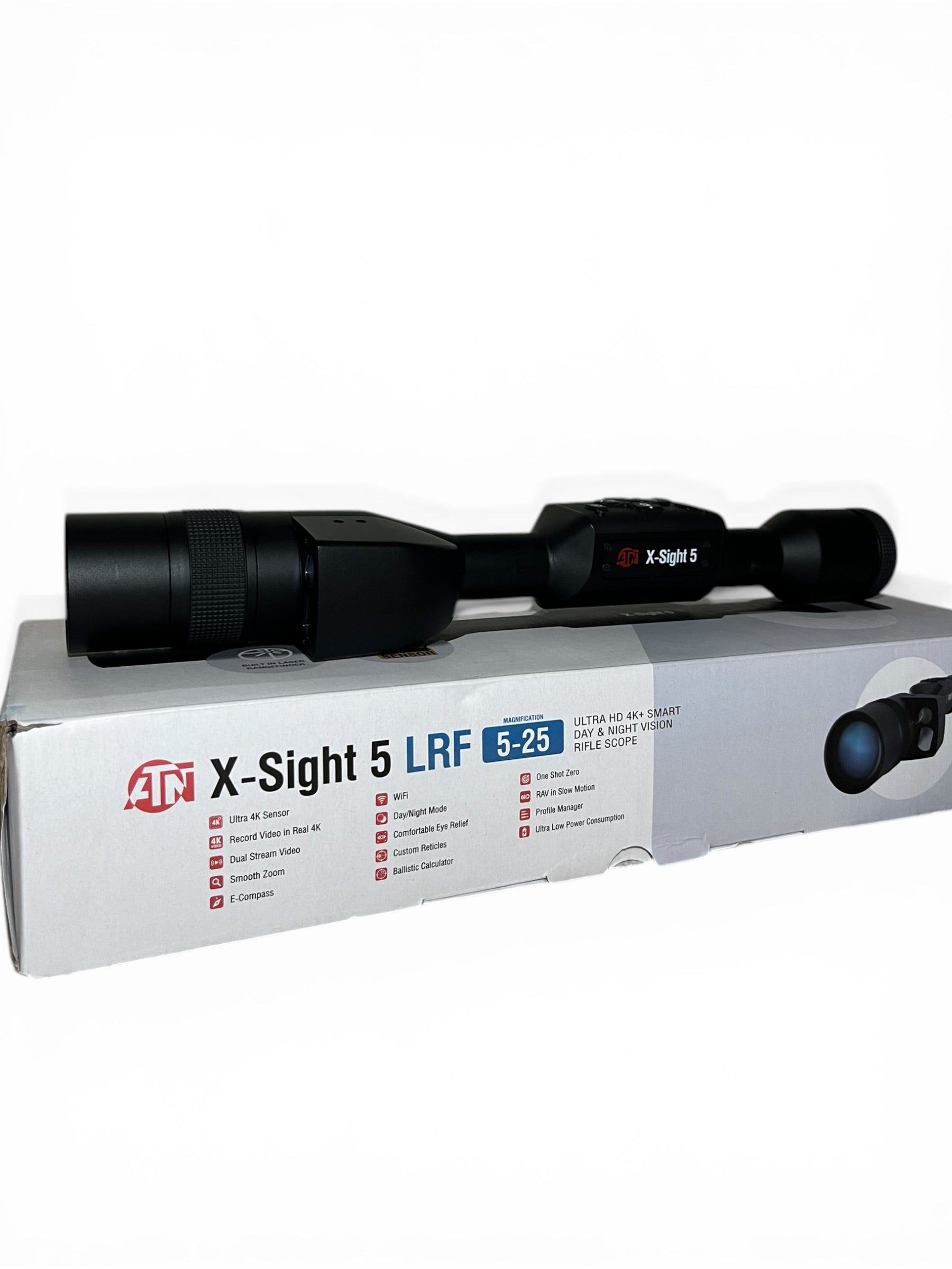 ATN X-Sight 5 LRF 5-25x Night Vision Scope + Ballistic Calc + IR 850Nm Day/Night - used