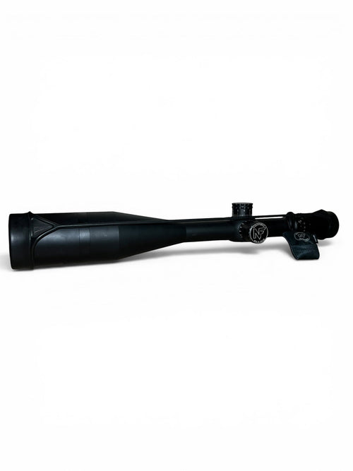 Optics Outlet UK used Nightforce NXS 8-32x56 rifle scope with black finish and illuminated NP-2DD reticle.